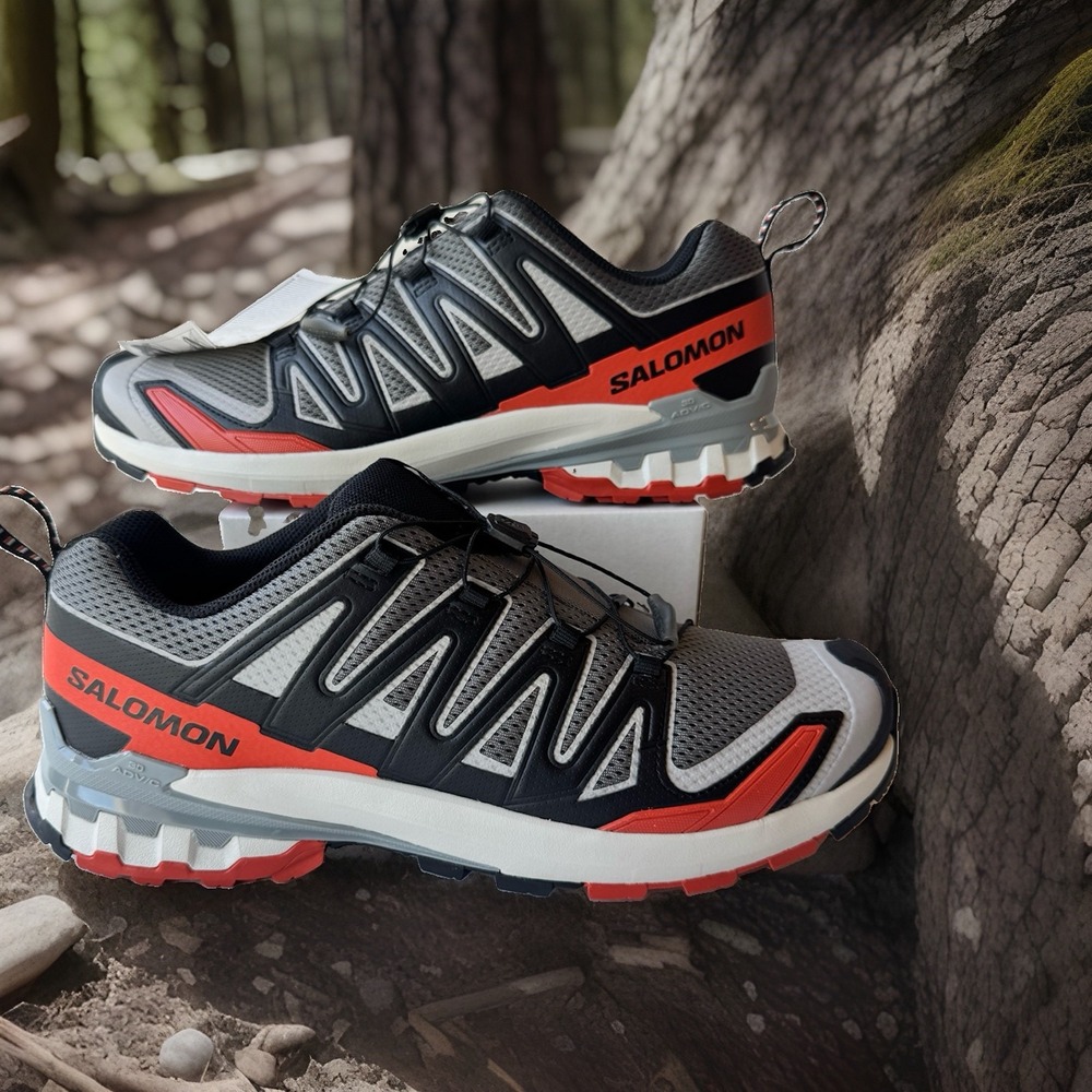 Salomon XA Pro 3D V9 Men 11.5 Castlerock Black Orange Trail Running Shoes NWOB